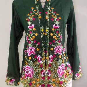 welovekebaya  Nyonya Kebaya (M) -With buttons - NKBMDKGREEN001