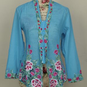 Nyonya Kebaya (S) - with buttons - NKBSSKYBLUE003
