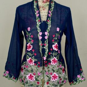 Welovekebaya Nyonya Kebaya (XS) - with buttons - nkbxsNAVYBLUE002