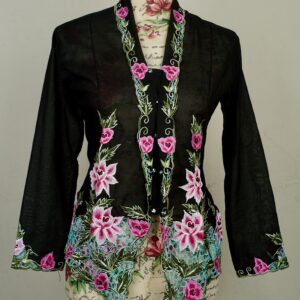 Welovekebaya Nyonya Kebaya (XS) - with buttons - nkbxsBLACK002