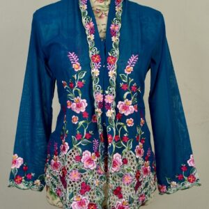 Nyonya Kebaya (S) - with buttons - NKBSDKTEALBLU001