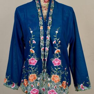 welovekebaya  Nyonya Kebaya (XXL) - with buttons - NKBXXLDKTEALBLU001