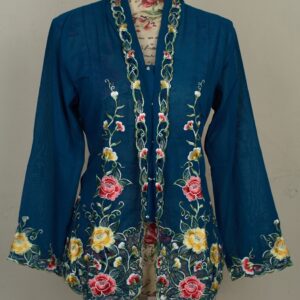 welovekebaya Nyonya Kebaya (L) - With buttons - NKBLDKTEALBLUE002