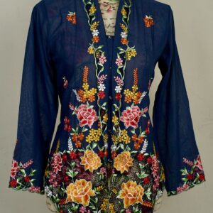 Nyonya Kebaya (S) - with buttons - NKBSNAVYBLUE003