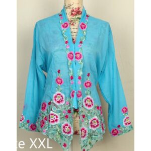 welovekebaya  Nyonya Kebaya (XXL) - with buttons (top only) - NKXXLSKYBLU002