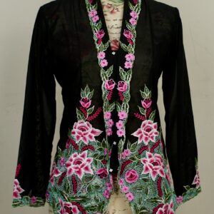 welovekebaya  Nyonya Kebaya (M) -With buttons - NKBMBLACK003