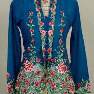 Nyonya Kebaya (S) - with buttons - NKBSDKTEALBLU002