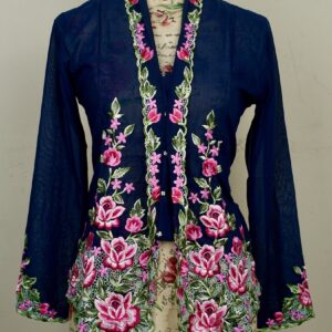 Nyonya Kebaya (S) - with buttons - NKBSNAVYBLU001