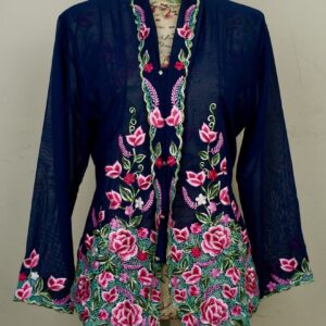 welovekebaya Nyonya Kebaya (XL) - With buttons -NKBXLNAVYBLU001