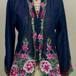 welovekebaya Nyonya Kebaya (XL) - With buttons -NKBXLNAVYBLU001