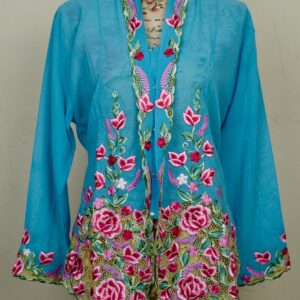 welovekebaya  Nyonya Kebaya (XXL) - with buttons - NKBXXLSKYBLUE001